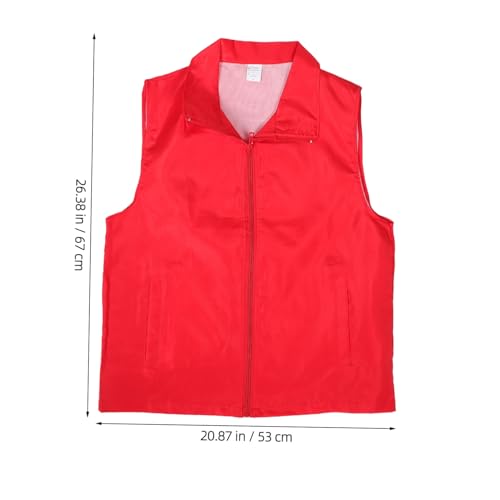 Adult Volunteer Activity Vest Red Lightweight Utility for Supermarket and Events Comfortable Cargo Vest for Awareness and Team Appearance Xl2