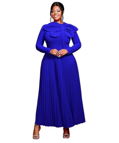 Image of AOMEI Casual Church Dresses for Women 2026 Summer Pleated Short Sleeve Round Neck Dragonfly Spring Maxi Dress