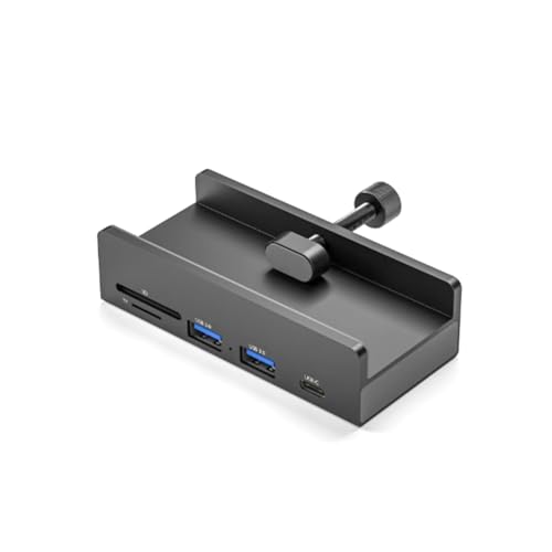 Rfeeuubft HUB USB 3.0 con Clip para Estación de Acoplamiento, Adaptador USB 3.0, Divisor Múltiple, Adaptador de Alta Velocidad de 5 Gbps para PC y Portátil