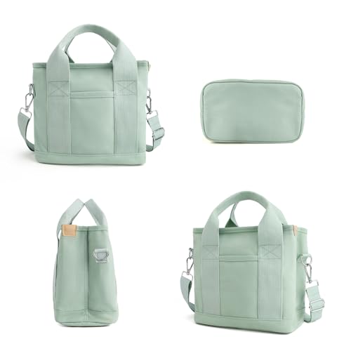 Image of IwIeIaIrI Small Tote Bag for Women,Canvas Mini Tote Bags with Zipper and Multi Pockets,Kids,Girls,Friends Gift 2026