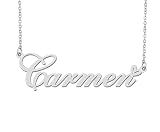 Aoloshow Stainless Steel Silver Carmen Heart Name Necklace Charm Pendant Jewelry for Mom Best Friends