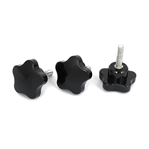 Aexit 50mm Star Pressure Washer Parts & Accessories Head M8x30mm Male Thread Screw on Clamping Knob Grip Nozzles Black 3pcs