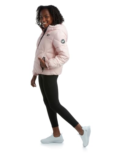 Image of Reebok Girls Heavyweight Quilted Cropped Puffer Parka with Sherpa Lining