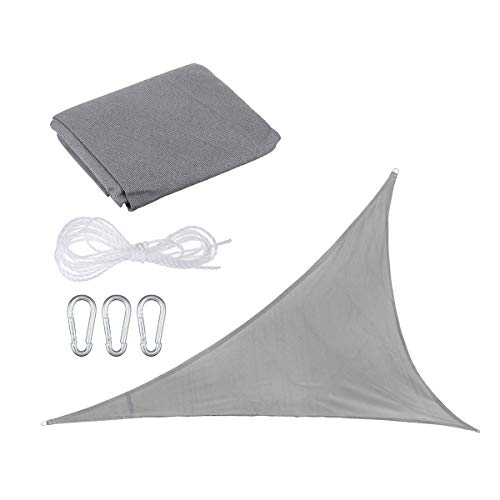 gracosy Toldo Vela de Sombra Triangular HDPE Protección Rayos UV,3.6 * 3.6 * 3.6m,para Patio, Exteriores, Jardín, Balcón,Resistente Transpirable,Prueba Viento y Polvo