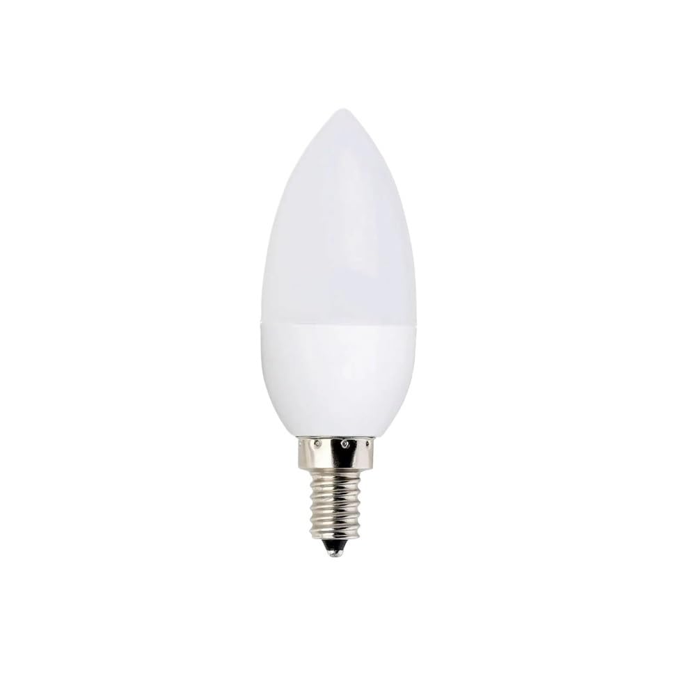 NXCVBNKZJ KJXP Lighting, Pack of 10, LED Candle Light Bulb AC85-265V E12/E14/E27/B22 3W 2835SMD Flame Tip Chandelier Lamp(Natural White,E12 Candle)