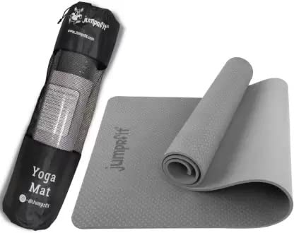 jumprfit TPE Yoga Mats for Gym Workout Fitness for Men & Women With Carry Bag Purple 6 mm Yoga Mat (6mm, Grey) (B0C2ZHL48P) Amazon Price History, Amazon Price Tracker