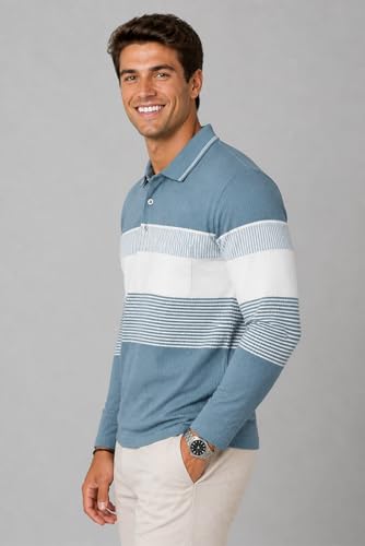 Image of SANE ORIGINALS Full Sleeves Textured Polo Tshirt for Men with Pocket || Long Sleeves Collar and Pocket T-Shirt for Men