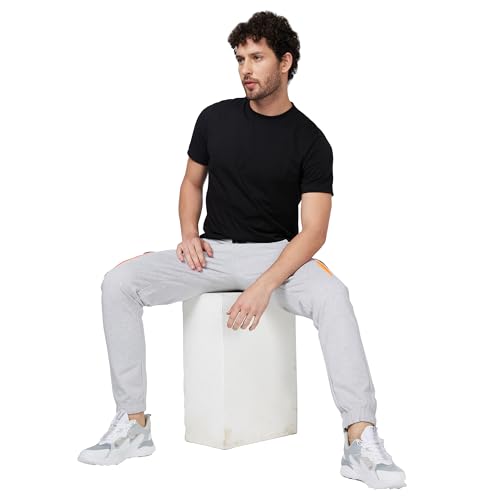 Image of Spykar Ankle Length Mid Rise Regular Fit Trackpant for Men
