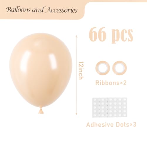 Image of Voircoloria Blush Balloons, 66pack 12inch Nude Latex Party Balloons for Graduation, Wedding, Birthday, Bridal Shower, Baby Shower, Boho Theme Party, Anniversary Party Decorations