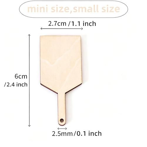 30 tablas de corte mini de madera con mango, tablas de corte en blanco sin terminar | Tabla de picar pequeña para cocina, decoración DIY y servir miniatura 4