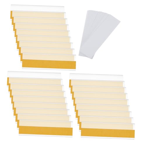 ibasenice 50個透明自粘ラベルポケット 耐久性プラスチック製価格タグホルダー スーパーマーケット オフィス 書棚対応 粘着式表示スリーブ