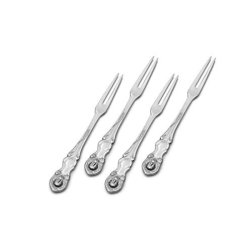 Wallace 5245039 Lion Cocktail Forks, Set of 4, Stainless Steel