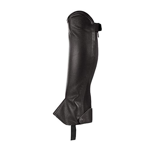 HORZE Kids Leather Half Chaps - Elastic - Black - Medium