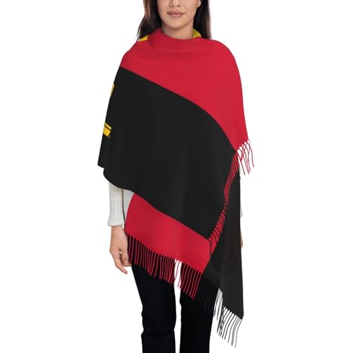 Scarf for Women Winter, Angola Flag Print Plush sShawl Wrap for Lady â€“ Soft, Warm Winter Classic Accessory4