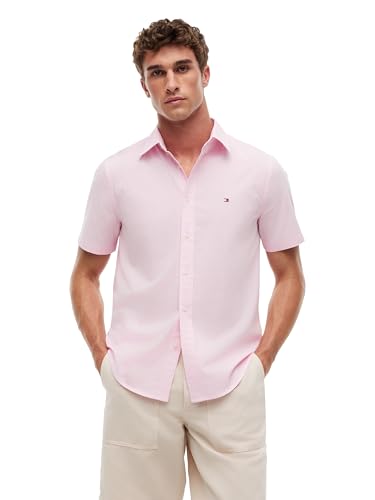 Image of Tommy Hilfiger Men's Short Sleeve Poplin Shirts in Regular Fit, Men's Button Down Shirts