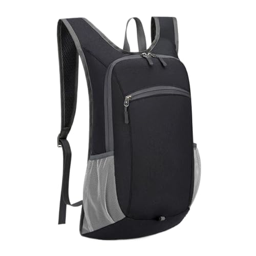 Yorajuy Mochila plegable – Mochila ligera plegable, almacenamiento al aire libre, bolsa para entusiastas del deporte con correas ajustables para gimnasio, entrenamiento, viajes urbanos, Negro, Refer