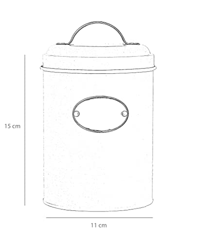 Novel Solutions Retro Round Tea, Sugar, Coffee Canisters 3pc Set with Lids. Decorative Kitchen Food Storage Tin for your favorite Tea bags, Sugar cubes and Coffee beans or powder. - Image 3