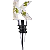 Pyotivol Personalized Wine Stopper,Flower Wine Bottle Stopper decor Resin Wine Stoppers for Wine Bottles Whiskey Liquor, Wine Stoppers Vacuvin for Wedding,Holiday,Birthday,Party and Gift (K)