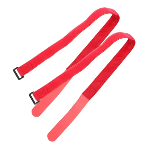 GOOHOCHY 2 Pcs Adjustable Bicycle Wheel Straps Red Tensioning Belts for Secure Transporting of Bikes Compatible with Various Wheel Durable Hook and Loop Design for Reliable Performance