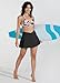 Willit Womens V Cross Swim Skirt Athletic Bathing Suit Skorts Skirts Swimsuit Bottoms with Pocket Black M