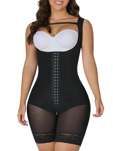 YIANNA Fajas Colombianas Shapewear for Women Tummy Control Butt Lifter with Zipper Crotch Postpartum Body Shaper