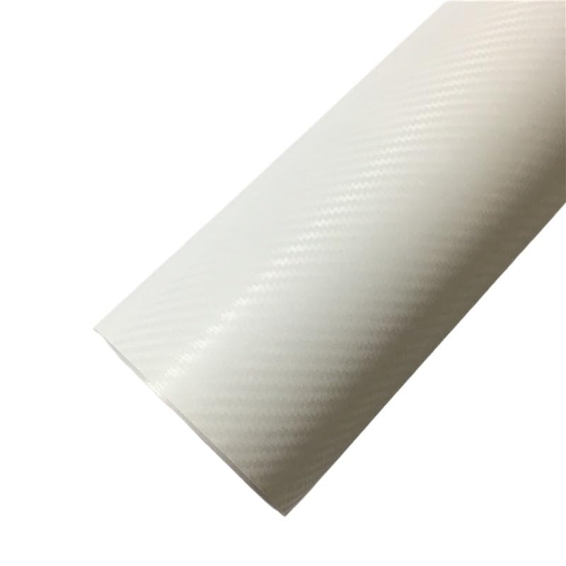 Film carbone blanc 40x100cm, rouleau de vinyle auto-adhésif pour covering de voiture et déco