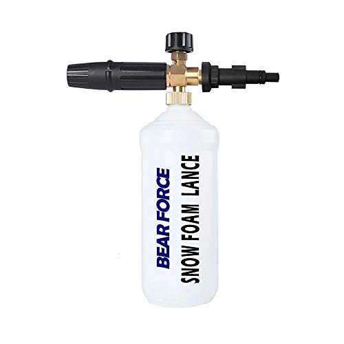 BEARFORCE Pressure Washer Foam Cannon, Adjustable Snow Foam Lance 1L Bottle, Jet Car