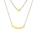 Produktbild U7 Name Personalisierte Halskette Frau Herz Anhänger Kurve Bar Stäbchen Personalizable Familie Name Rolokette Schlüsselbein 47 cm goldenfarbig Phantasie Schmuck