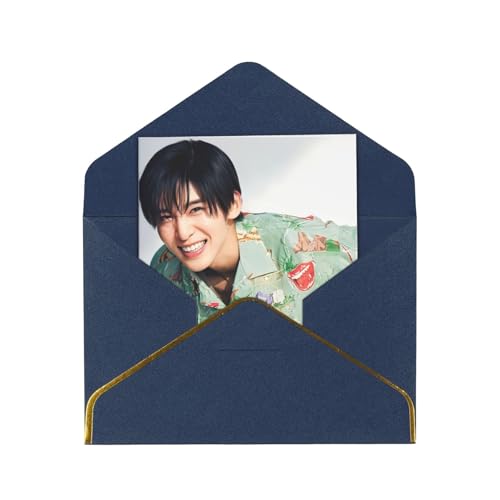 メッセージカード 目黒蓮 グリーティングカード 人気 シンプル 挨拶状 年賀状 感謝カード 金箔押し 封筒付き 多機能 レター用品 友達 家族 記念日 新年 お正月 お誕生日 贈り物 おしゃれ プレゼント