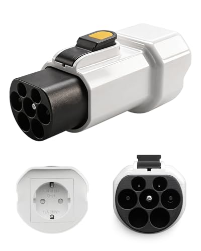 Erato Typ 2 auf Schuko Adapter 220V-250V 16A IEC-62196 Ladestationsadapter für Elektroauto E-Scooter Fahrrad Motorrad E-Bike Nicht V2L Weiß