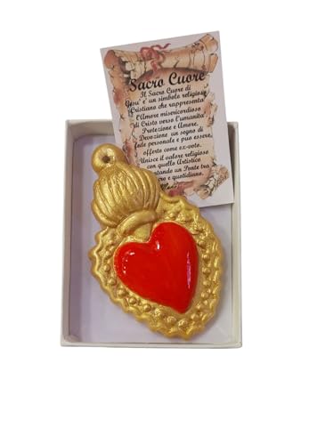 Sacro cuore ex voto in ceramica