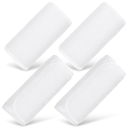 Riakrum 4 Pcs Baby Car Seat Belt Covers for Kids,White,5.7 X 2.6 Inch