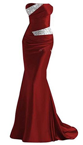 Robe de soirée chic satin sans bretelles robe mariage demoiselle d'honneur longue