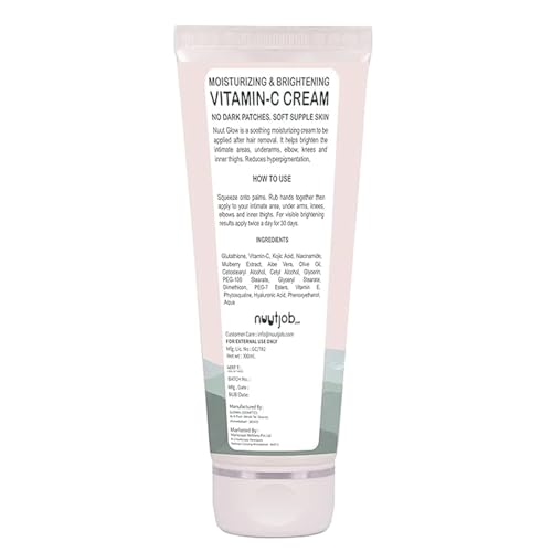 Nuutglow Intimate Brightening Cream with Vitamin C (100ml) | Reduces Dark Patches | For Private Areas, Underarms, Thighs & Knees | Unisex | Softens Skin