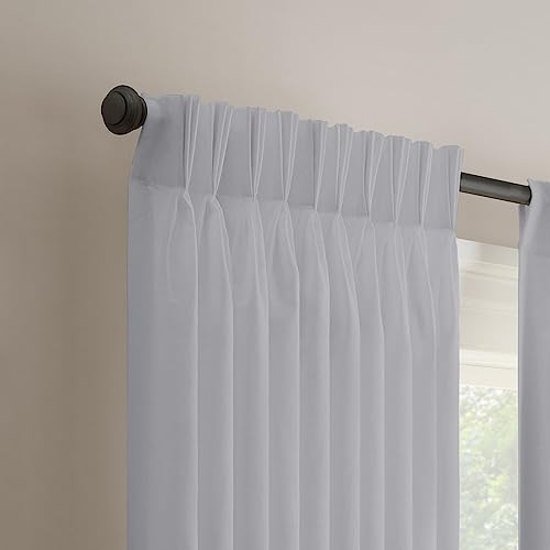 Magic Drapes Pinch Pleat Curtains For Bedroom Living Room Hall Thermal Insulated Room Darkening Patio Door Window Curtain Panels With Tiebacks & Hooks W(26"+26") L84 (2 Panels Combined, Silver) #TOP1