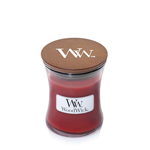 WoodWick Canela Chai Vela aromática en Tarro pequeña, Rojo, 6.9x6.8x7.8 cm, 85