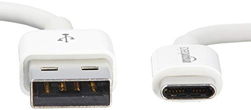 Image of Amazon Basics USB-C to USB-A 2.0 Fast Charger Cable, 480Mbps Speed, USB-IF Certified, for Apple iPhone 16 /15, iPad, Samsung Galaxy, Tablets, Laptops, 6ft, White (Pack of 2)
