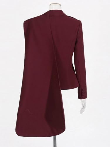 Blazer for Women Scarf Collar Long Sleeve Slimming Patchwork Button Elegant Jacket Coat Female Fashion Clothes4