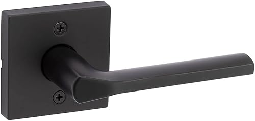 Miniatura 3 de Kwikset Lisbon - Manija de puerta de paso interior, palanca para puertas de armario y pasillo, manija reversible sin bloqueo, color negro mate