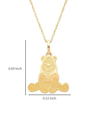 Disney Womens Winnie the Pooh Pendant Necklace 18", 14k Yellow Gold Winnie the Pooh Necklace Official License4