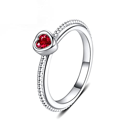 Anneaux avec une forme de coeur rubis le cadeau de promesse idéal
