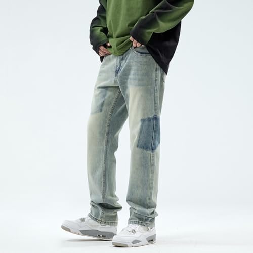 Jeans Pants Trousers Denim Spring and Autumn Light Blue High Street Classic Casual Versatile Men's2