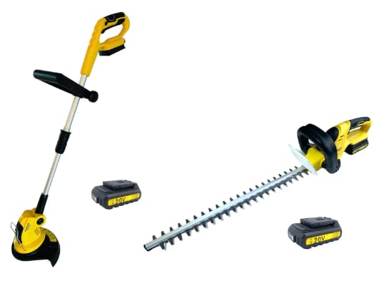 Nemura Pack 2 Outils - Taille-Haies et Coupe-Bordure 20V + 2 Batteries 2Ah + Chargeur Rapide - Revêtement Softgrip - Marque française spécialisée dans Les Outils de Jardinage et de Bricolage