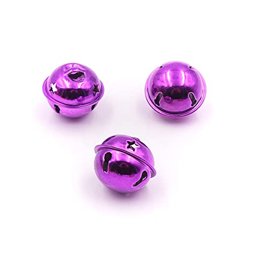 Ornamento di campanelle for Natale, campanelle di Natale piccole 24 pezzi 24 mm Bellissimo Natale(Purple)