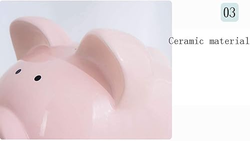 Miniatura 4 de Alcancía creativa de cerámica para niños, alcancía de gran capacidad, decoración del hogar para niños, bancos de dinero seguros (color blanco)