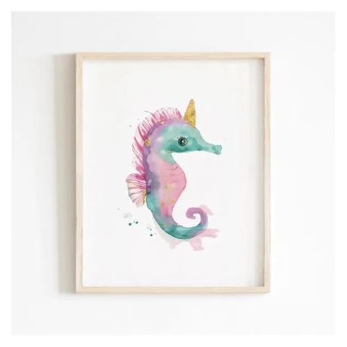 Affiche sirène rose pastel pour mur de chambre d'enfant