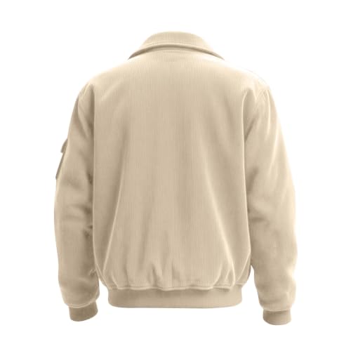 Corduroy Shirt Men Vintage Long Sleeve Button Down Jackets with Pockets - image 4