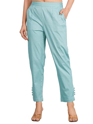 Image of Yash Gallery Women's Regular Fit Mid Rise Solid Lycra Trouser Regular Pants