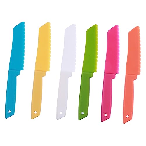 Mobestech 6piezas Cortadores Infantiles para Pasteles y Frutas con Diseño Seguro Tipo Utensilios Plásticos Reutilizables y Fáciles De Limpiar para Niño Niña y Actividades Montessori