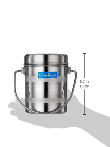Image of Neelam Stainless Steel 11, 22 Gauge Diamond Milk Pot, 1400 ml, Stainless Steel Storage Can Useable As Steel Dabba, Milk, ghee, Oil Storage, Etc. Heavy Jointless Body, Induction Compatible, Silver